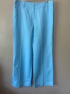 A|LINE size 16 Light Blue Linen Zipper Pants